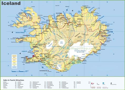 Large detailed map of Iceland with cities and towns.